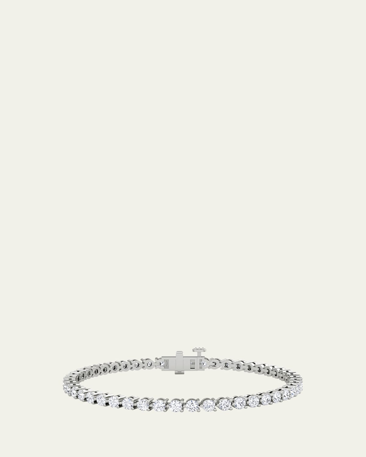 14K White Gold Round Lab Grown Diamond Tennis Bracelet, 4.30tcw