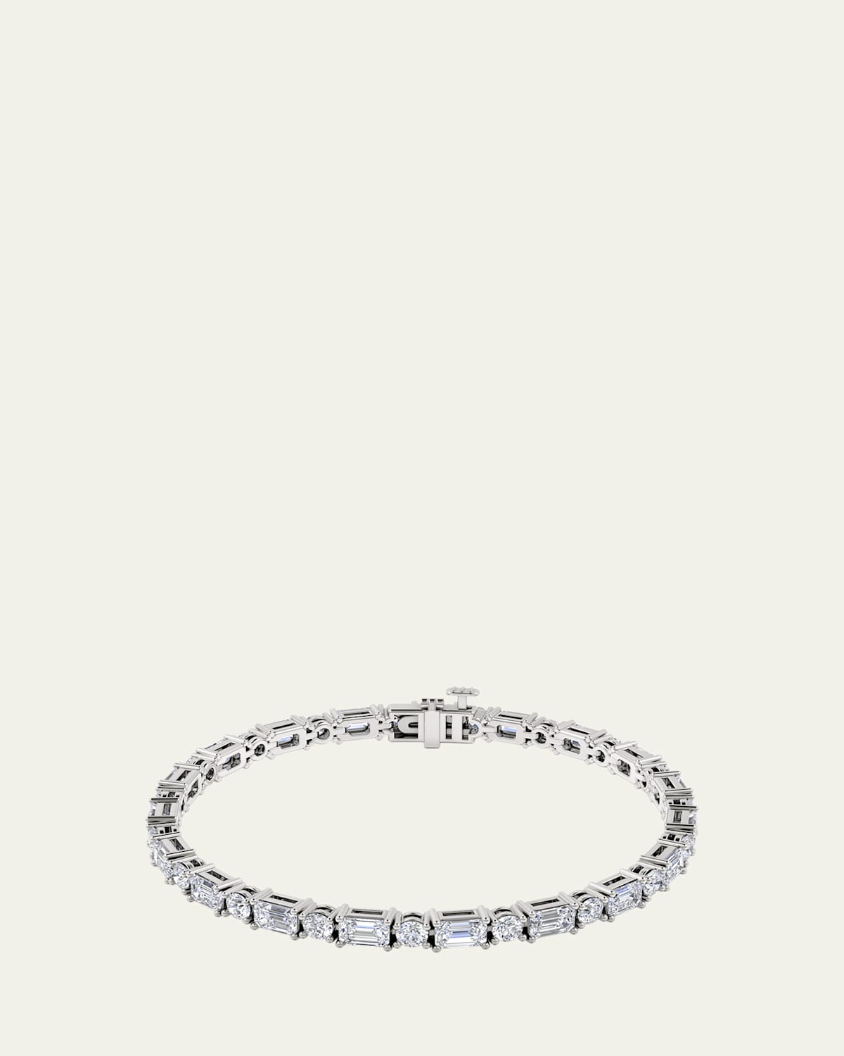 14K White Gold Mixed-Shape Lab Grown Diamond Bracelet, 6.60tcw