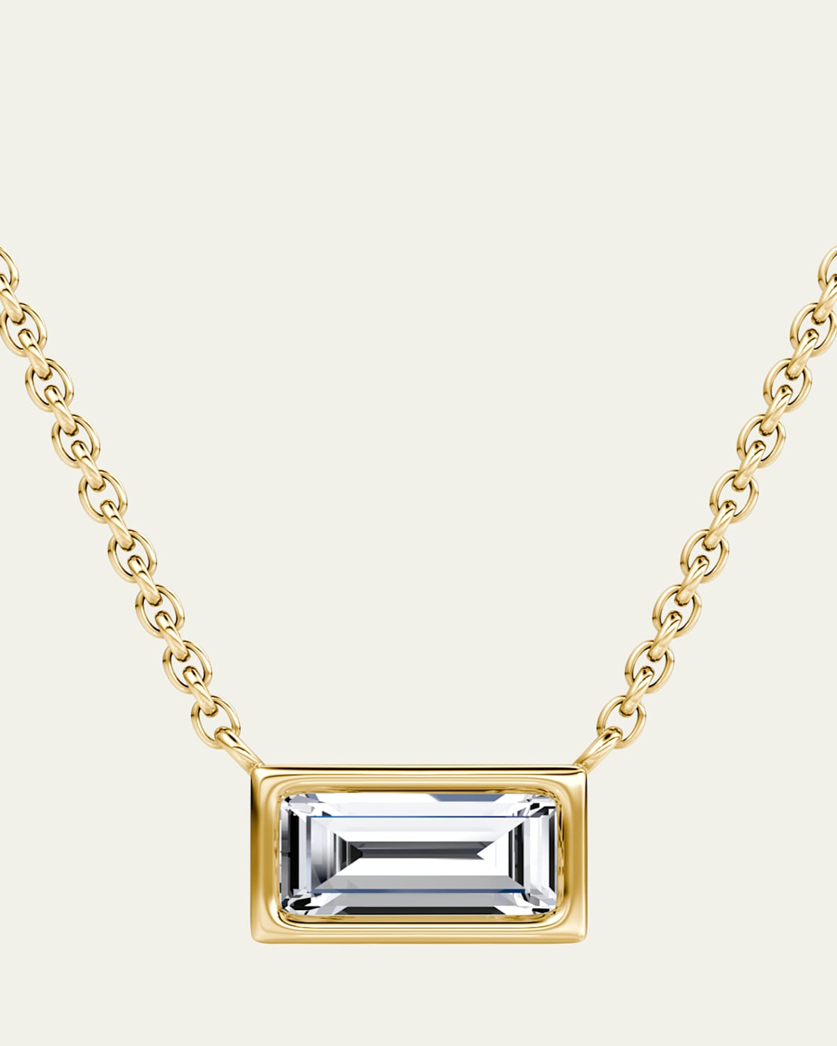 14K Yellow Gold Bezel Lab Grown Diamond Necklace, 18"L, 0.5tcw