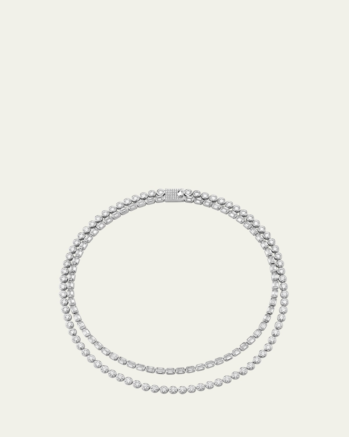 Celestial Double Strand Lab Grown Diamond Tennis Necklace, 42.36tcw