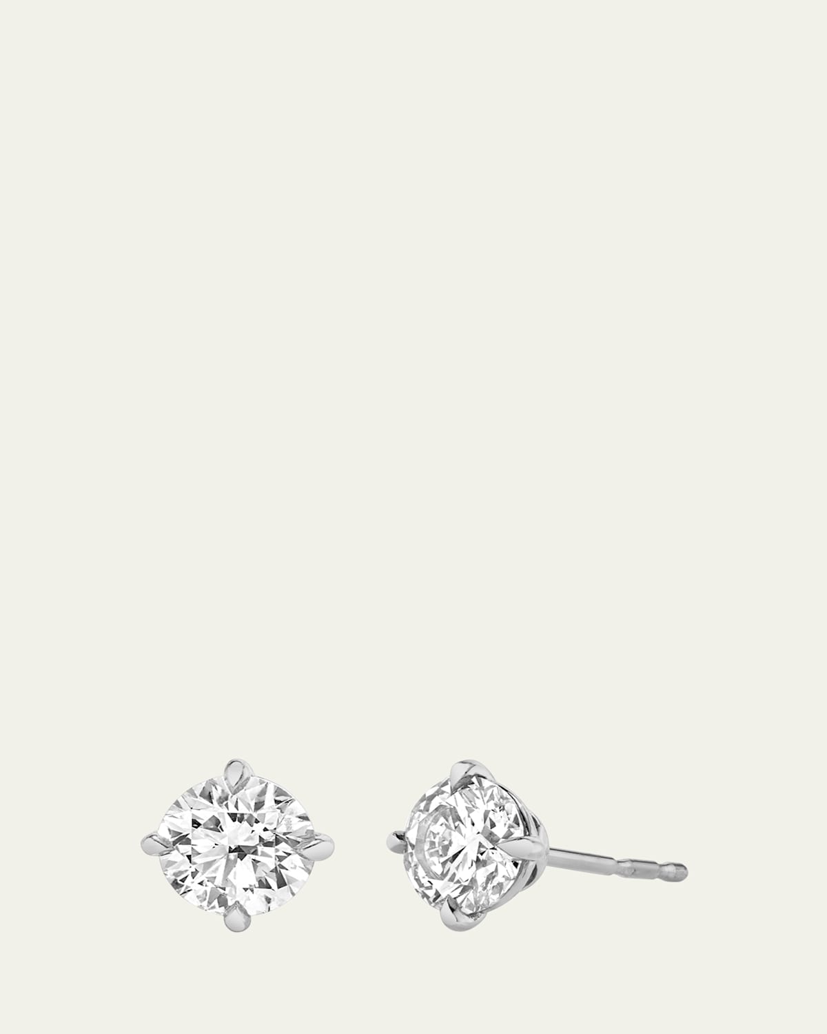 14K Gold Brilliant Round Solitaire Lab Grown Diamond Stud Earrings, 1.00tcw