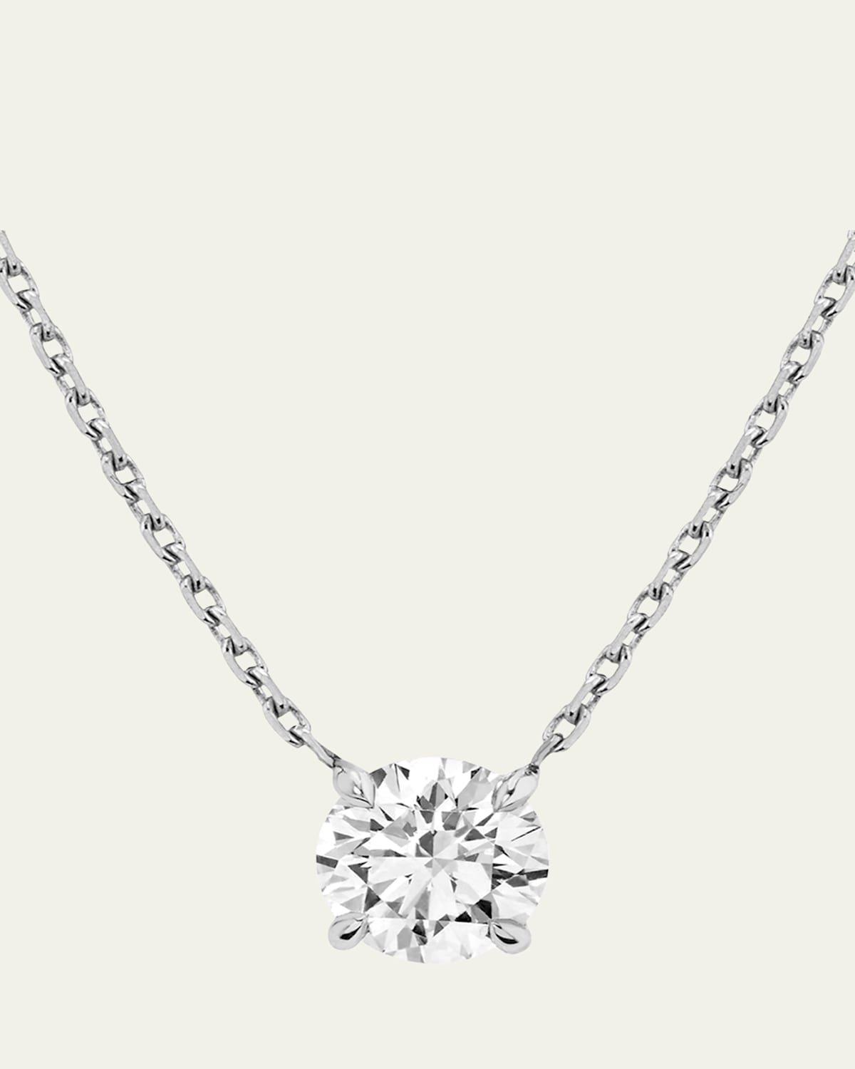 Brilliant-Cut Round Solitaire Lab Grown Diamond Necklace, 1.0tcw