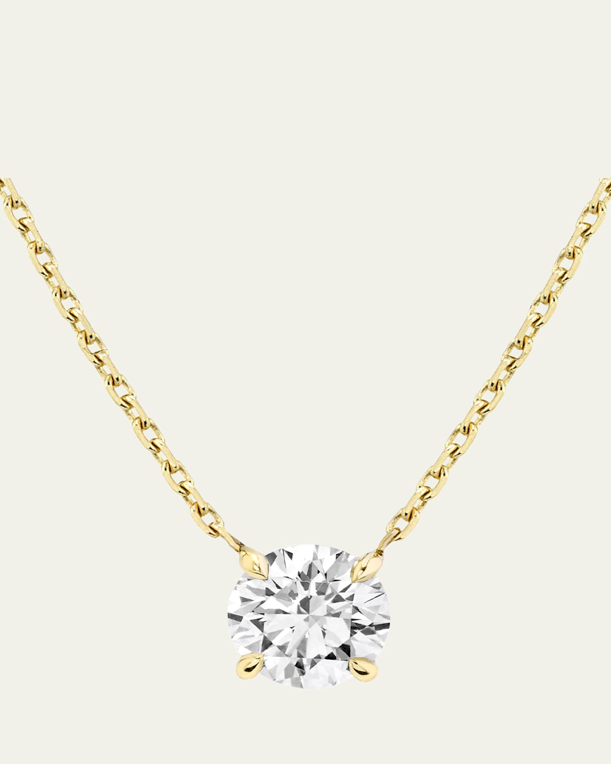 Brilliant-Cut Round Solitaire Lab Grown Diamond Necklace, 1.0tcw