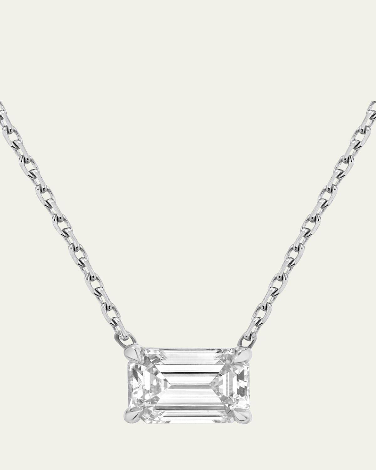 Emerald-Cut Solitaire Lab Grown Diamond Necklace, 1.0tcw