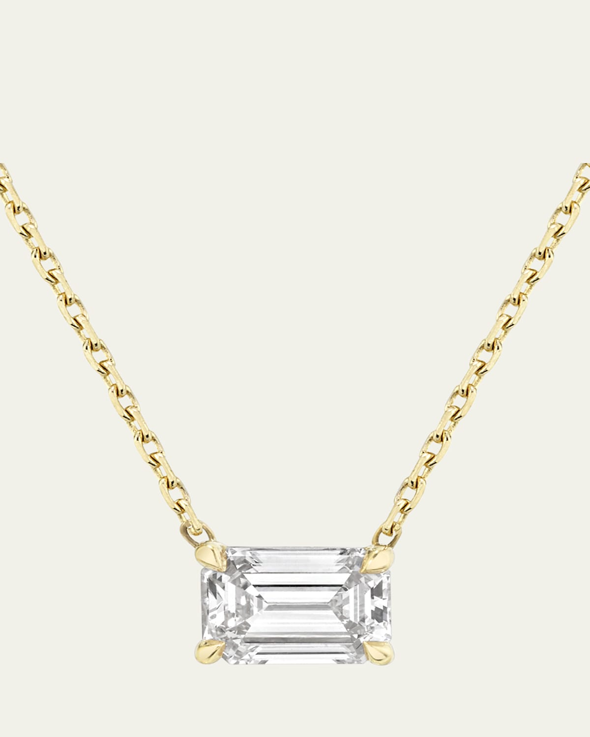 Emerald-Cut Solitaire Lab Grown Diamond Necklace, 1.0tcw