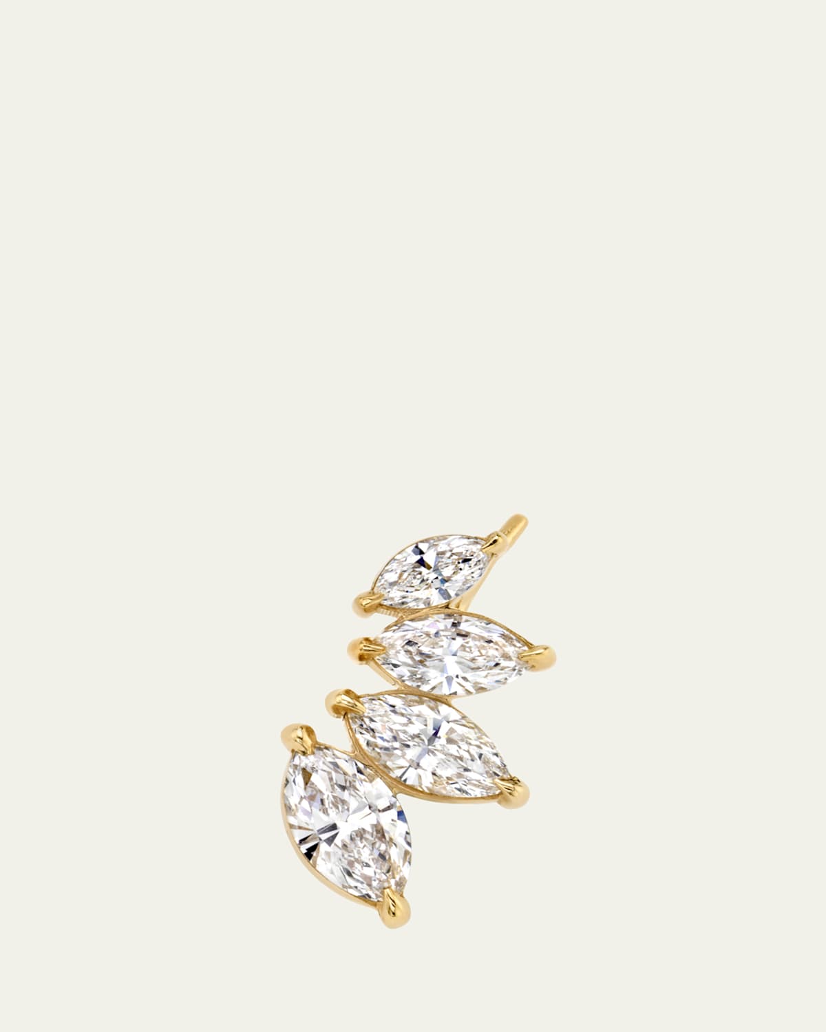 14K Gold 4-Stone Marquise Lab Grown Diamond Ear Climber, Single