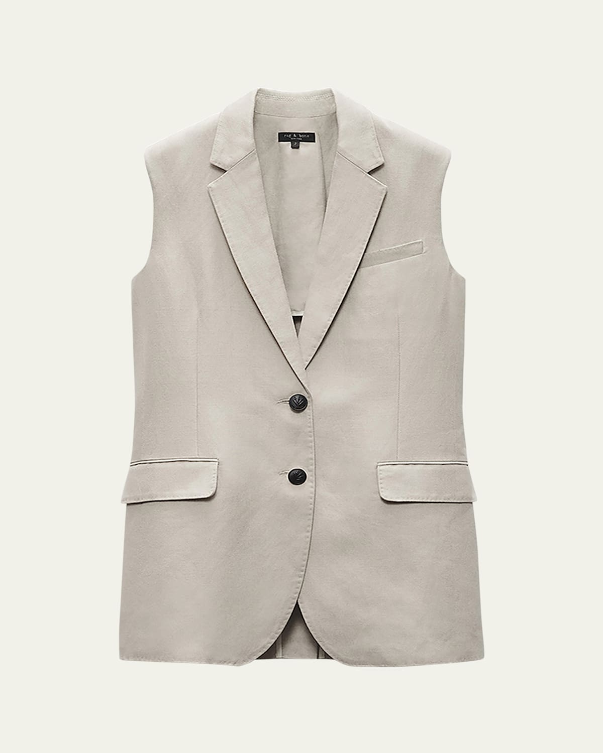 Rag & Bone Odessa Linen Vest In Gray