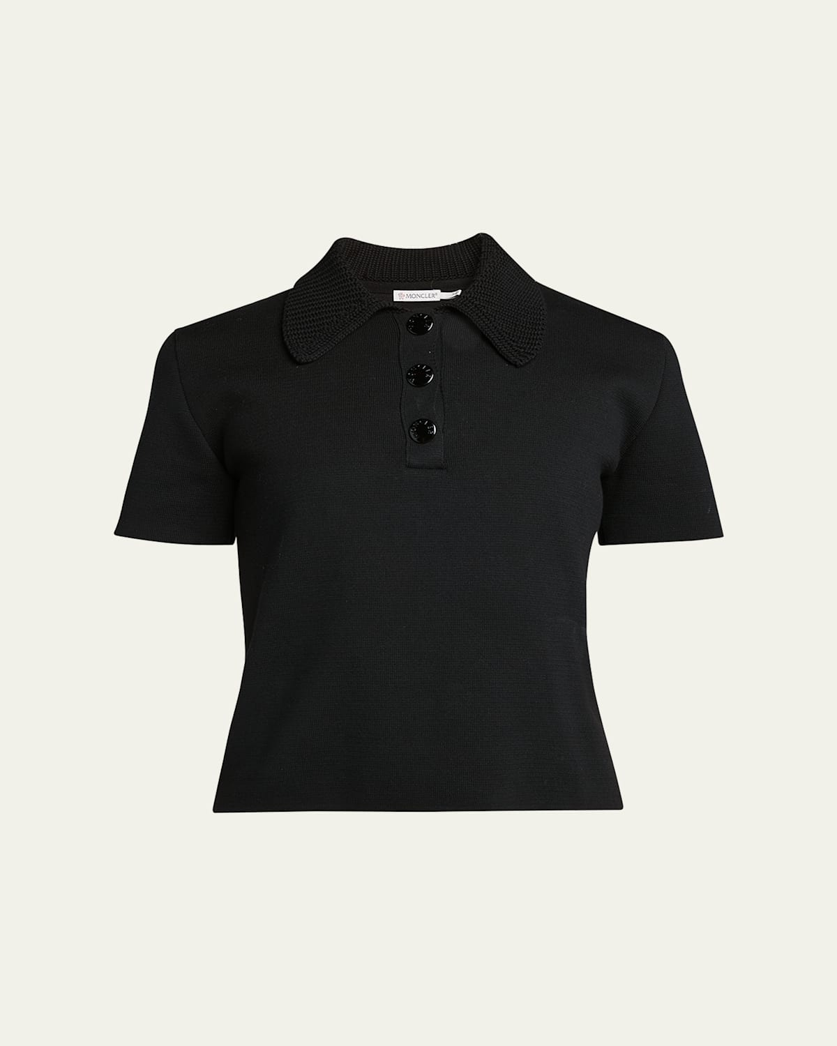 Knit Collar Short-Sleeve Polo