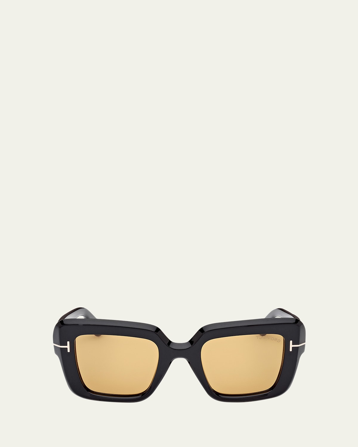 Shop Tom Ford Esme Acetate Square Sunglasses In Sblk/brn
