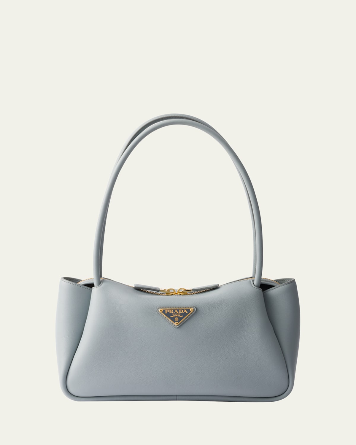 Prada Medium Leather Darling Shoulder Bag In Silver