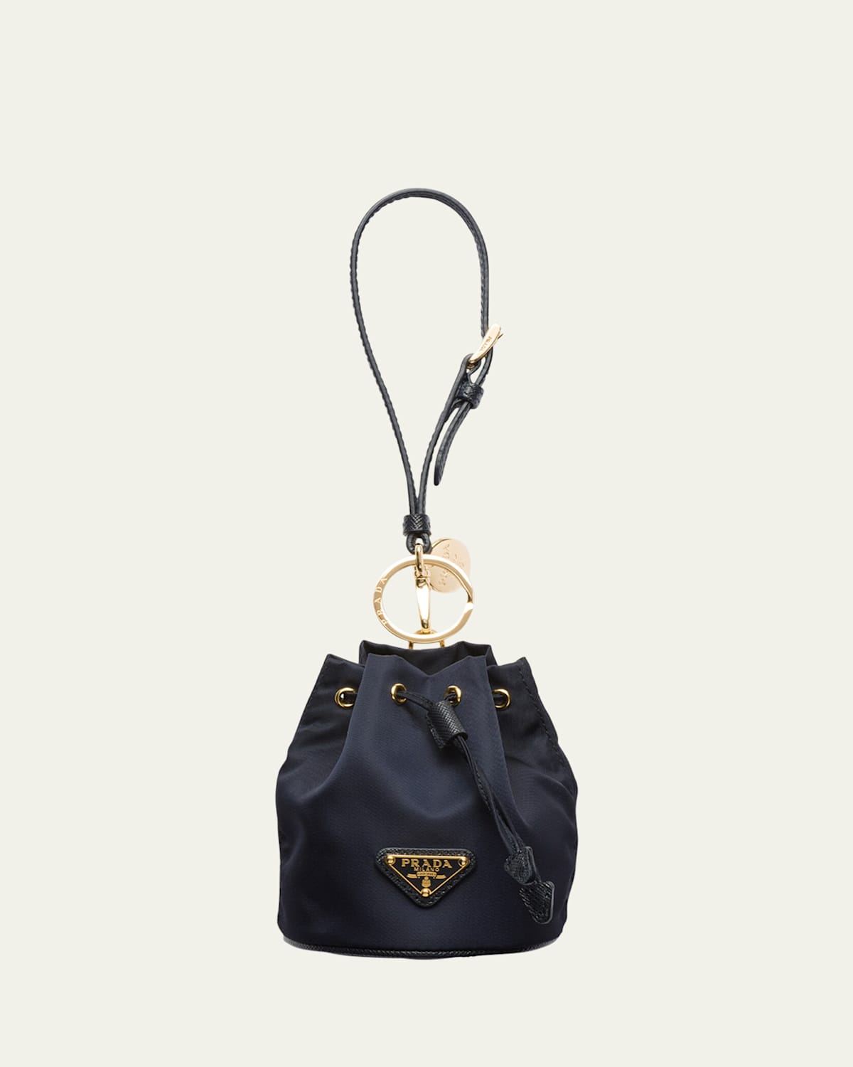 Prada Re-edition 1978 Re-nylon Keychain Pouch In Black