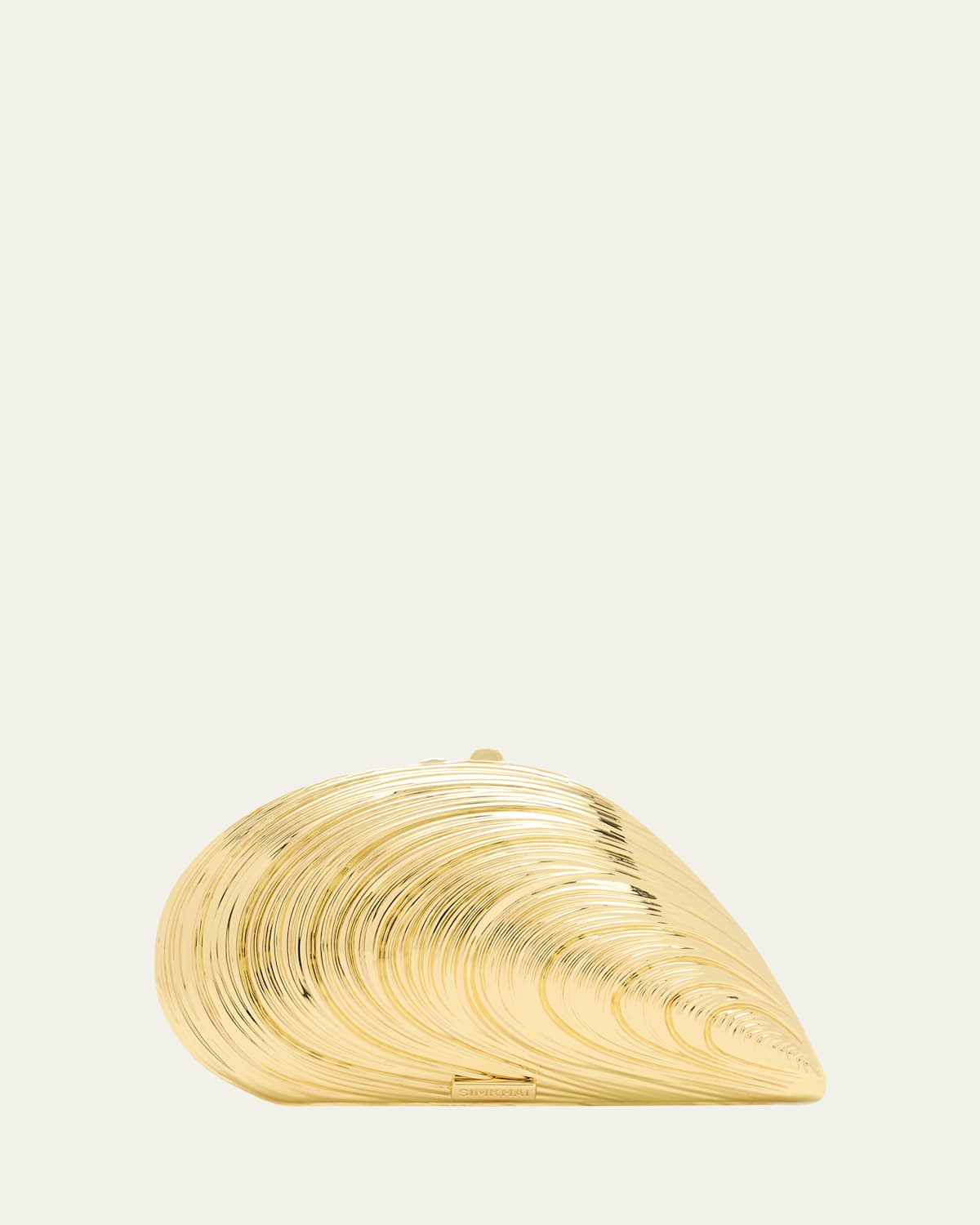 Bridget Mini Metal Oyster Shell Clutch Bag