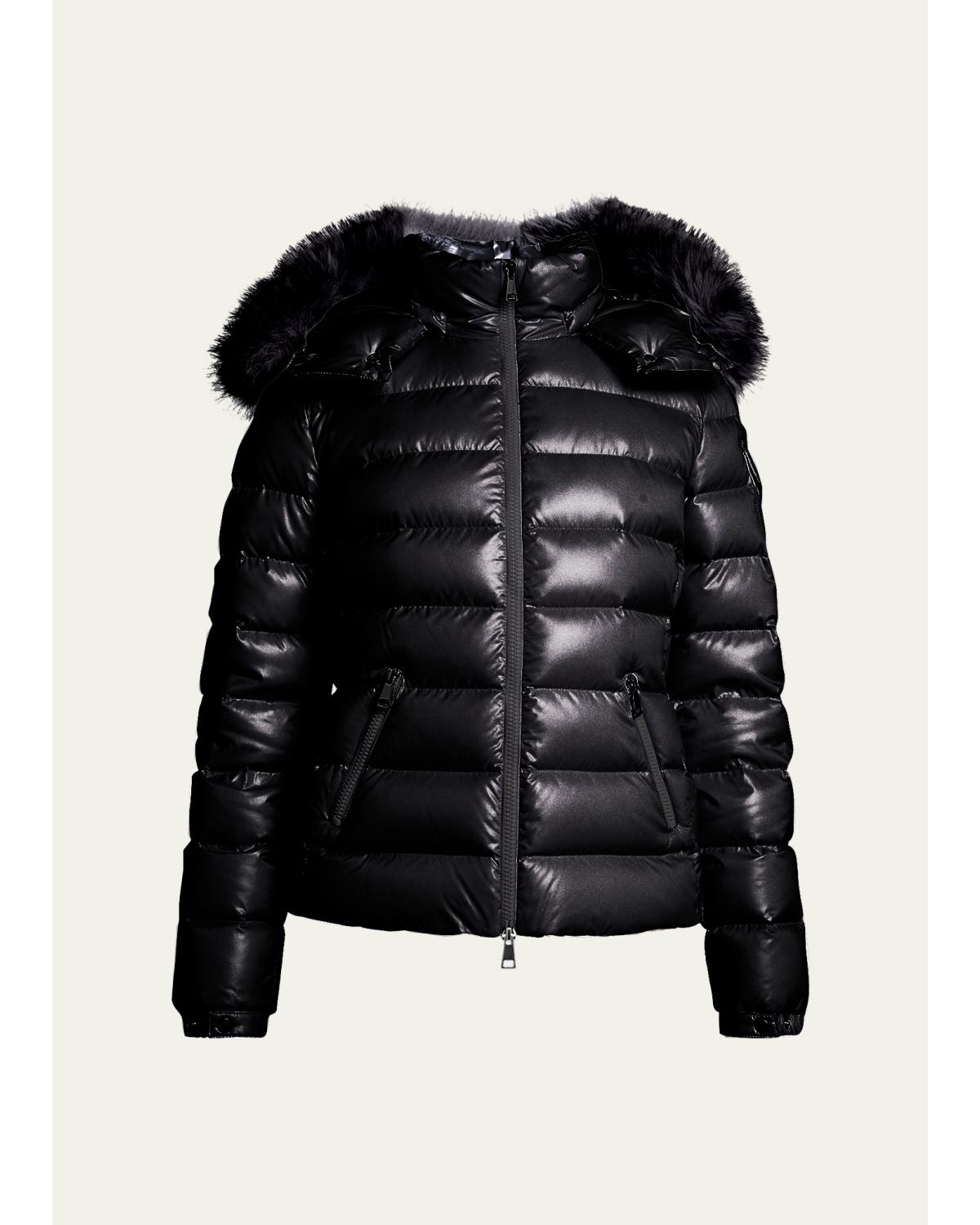 Badyf Faux Fur-Trimmed Hooded Short Down Jacket