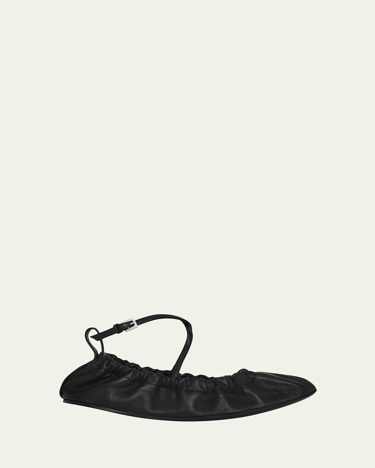 Maia Lambskin Ankle-Strap Ballerina Flats
