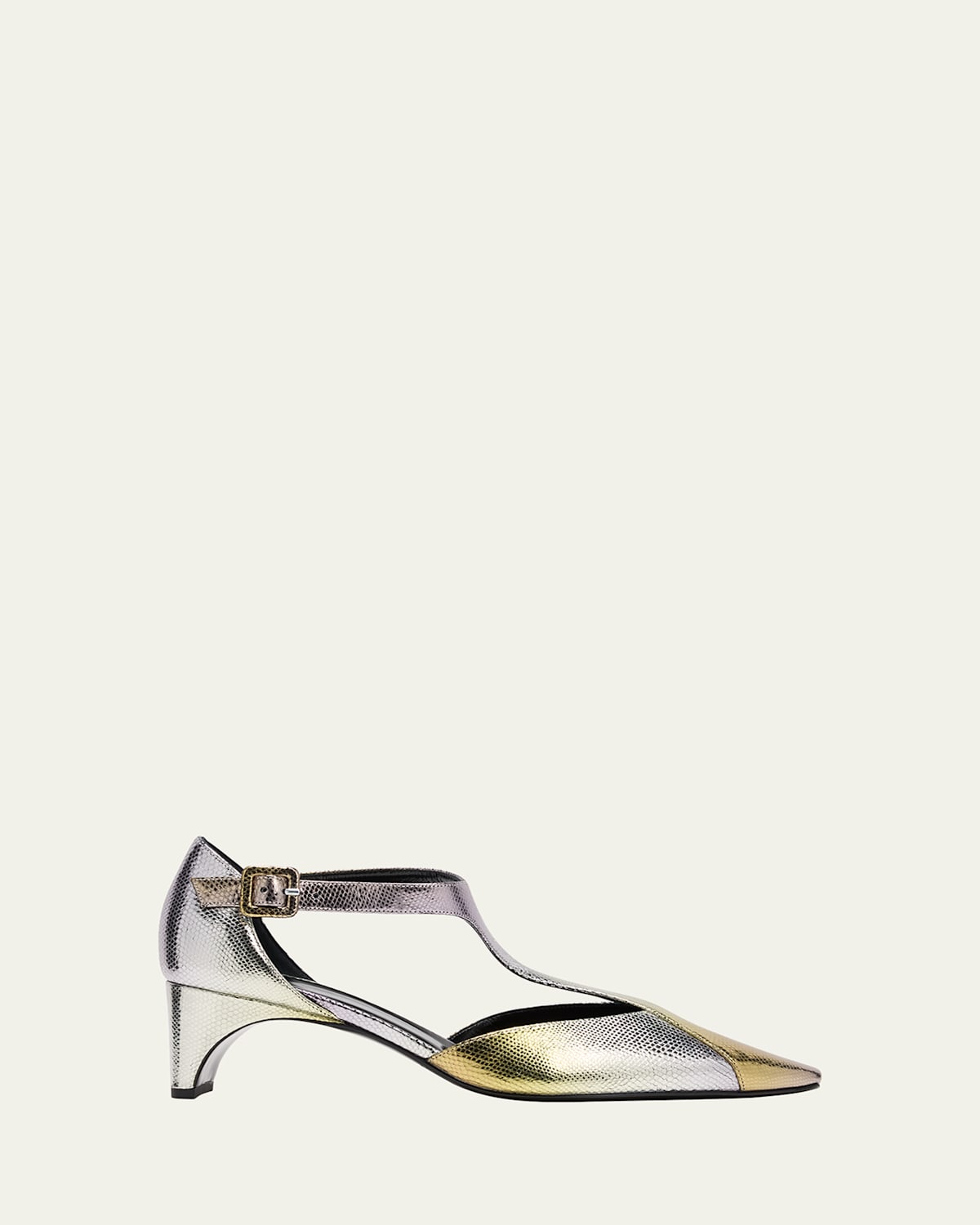 Eddie Ombre Metallic T-strap Pumps