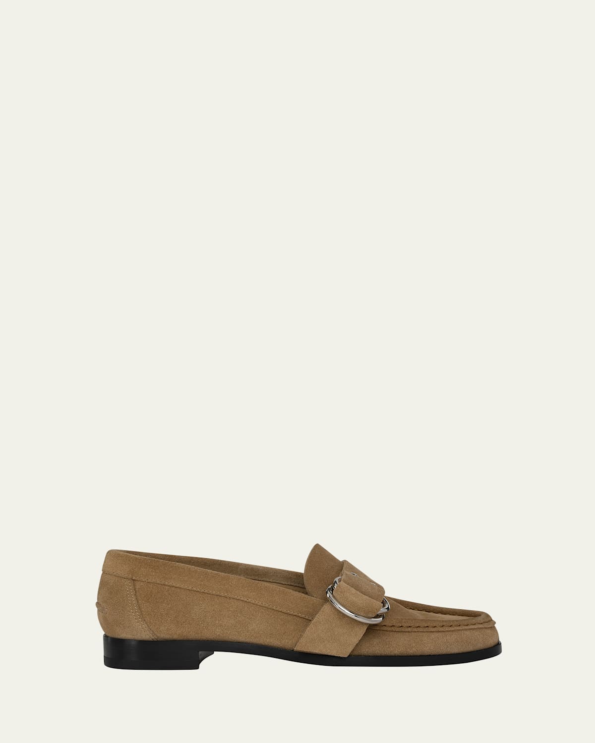 Rider Suede Buckle Slip-On Loafers