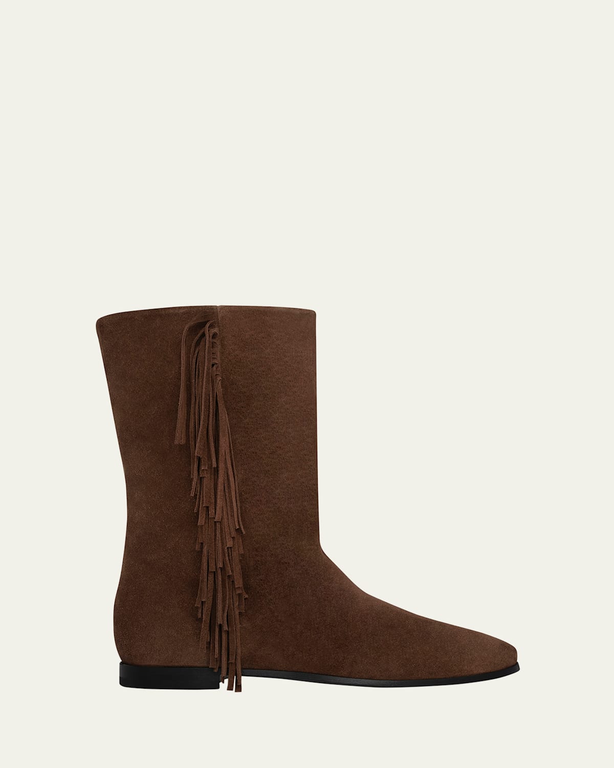 Texas Suede Fringe Mid Boots