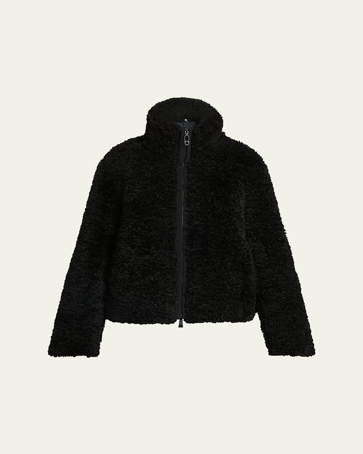 Shop Moncler Bridoire Teddy Bomber Jacket In Black