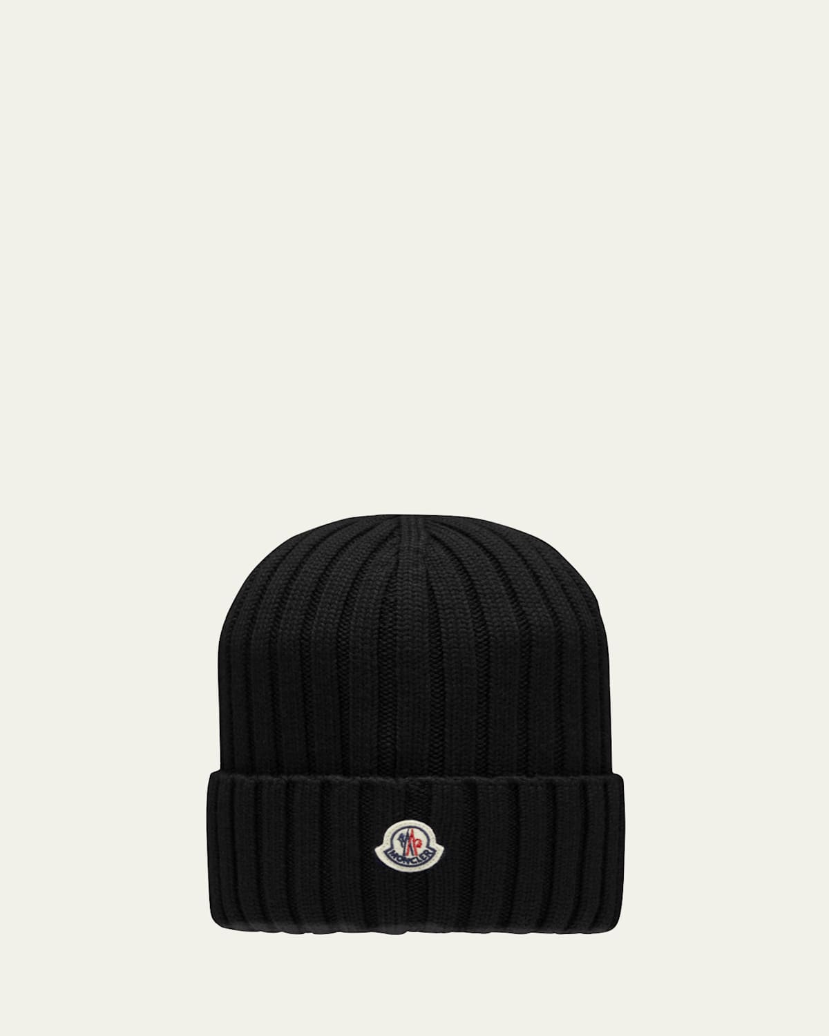 Moncler Logo Ribbed Wool Beanie