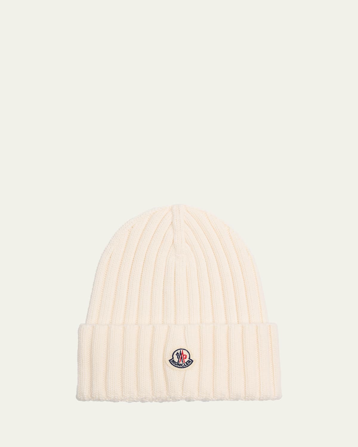 Moncler Logo Ribbed Wool Beanie