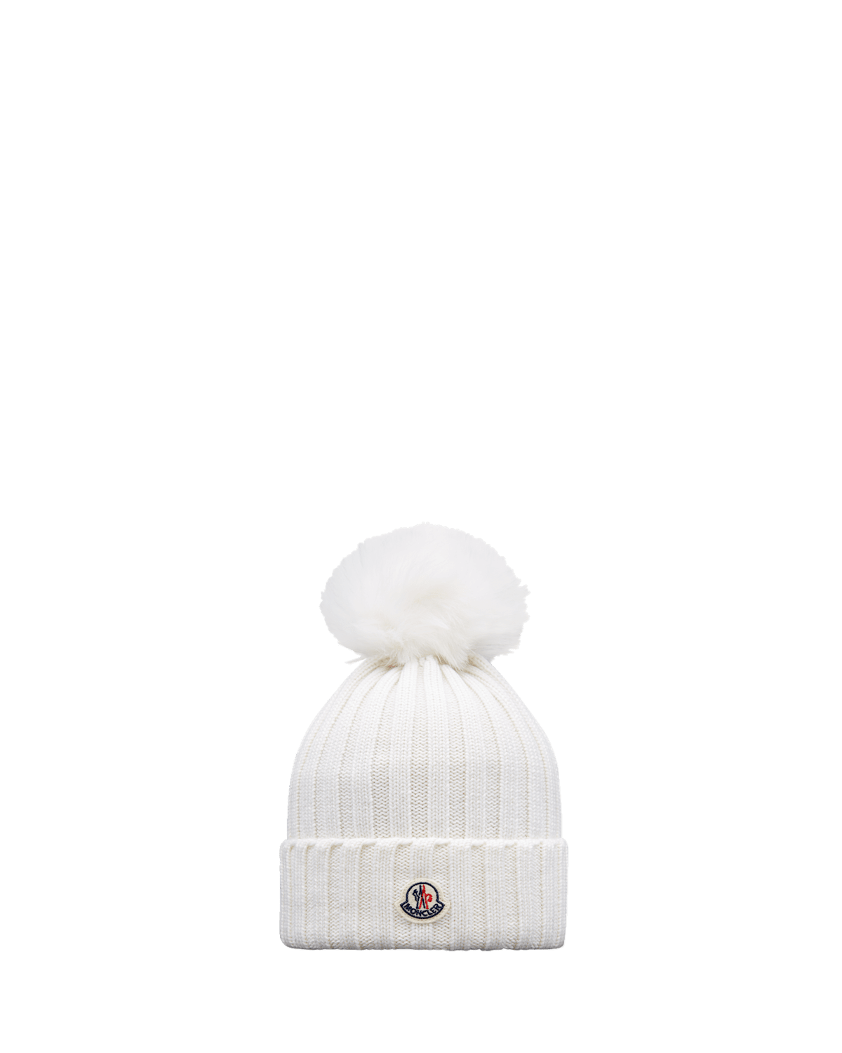 Moncler Ribbed Wool Beanie with Faux Fur Pom | Thumbnail 2 Moncler Ribbed Wool Beanie with Faux Fur Pom | Thumbnail 2