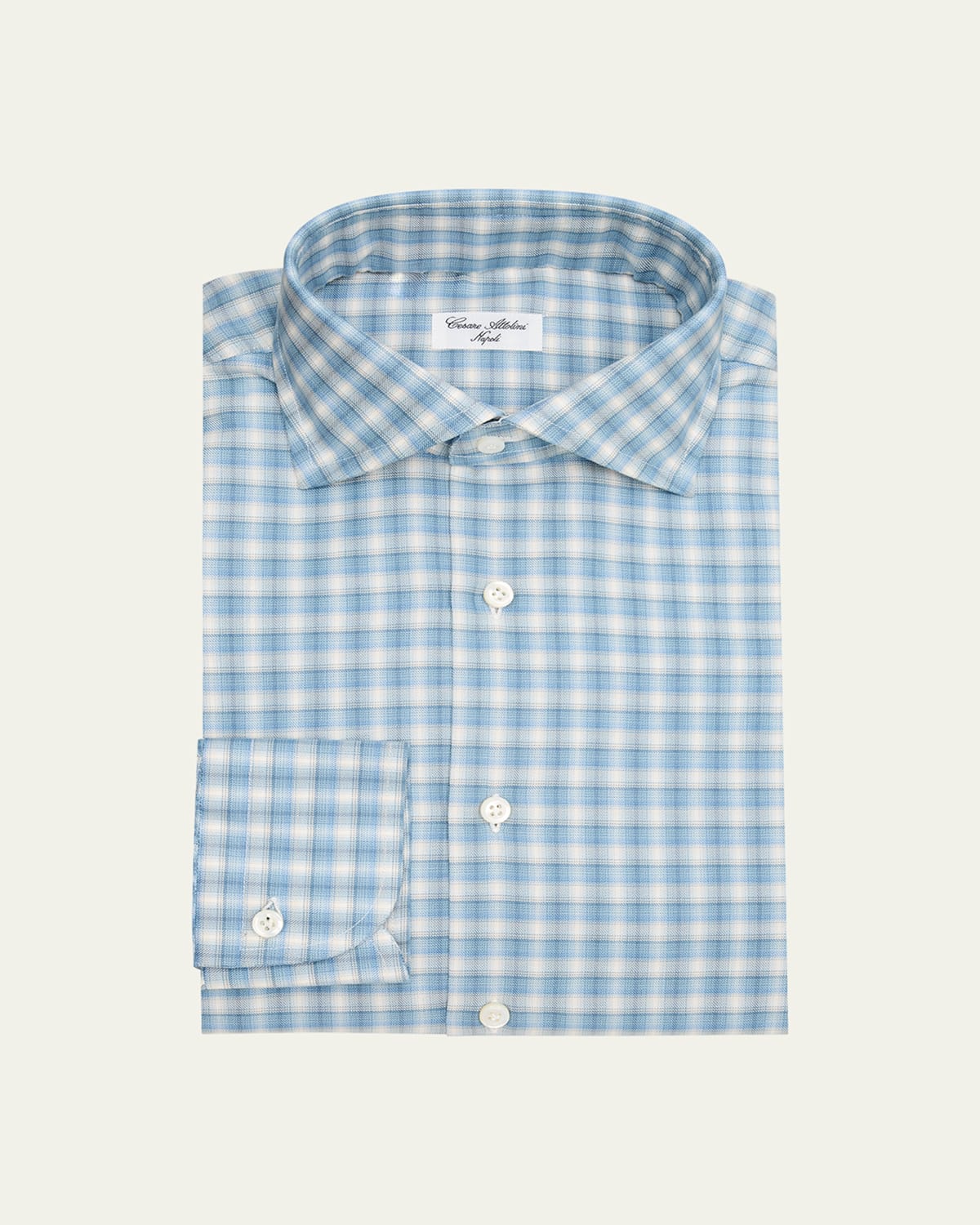Men's Cotton Mini Plaid Dress Shirt