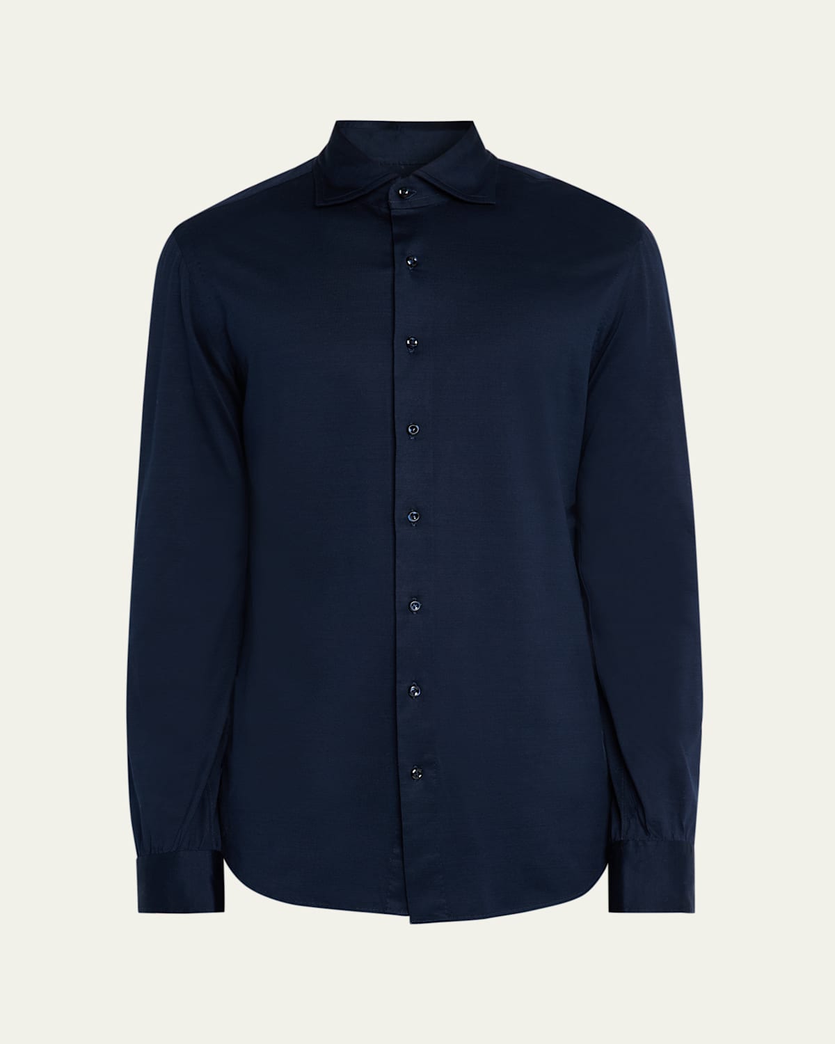 Cesare Attolini Men's Cotton Jersey Sport Shirt In Blue