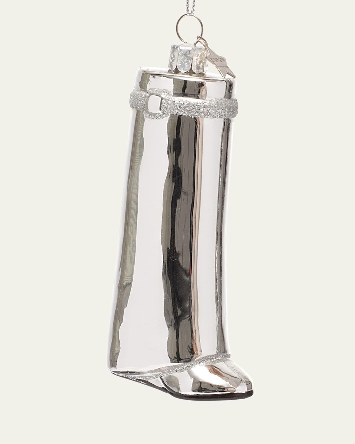 Silver High Heel Fashion Shoe Christmas Ornament