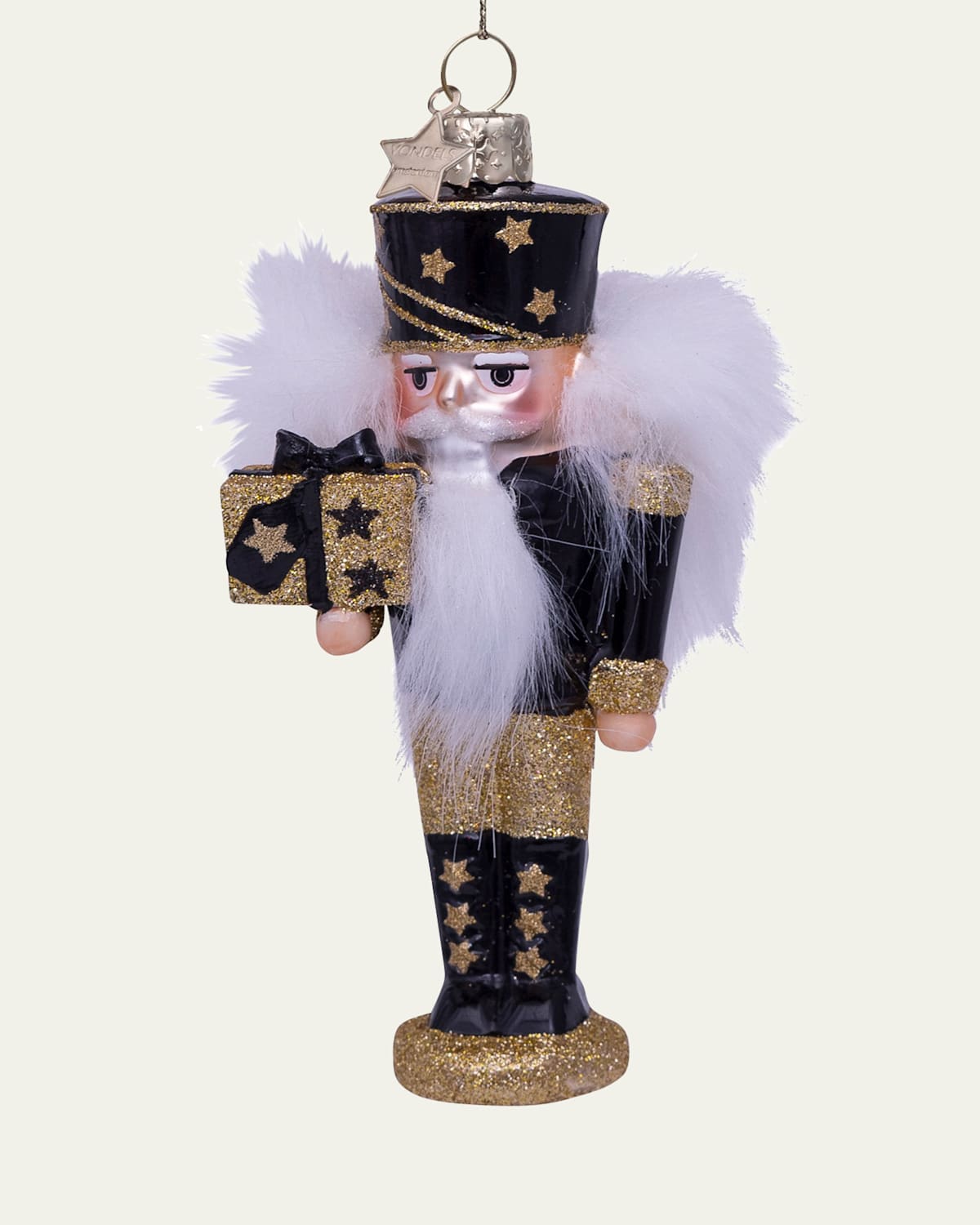 Black & Gold Star Nutcracker Christmas Ornament