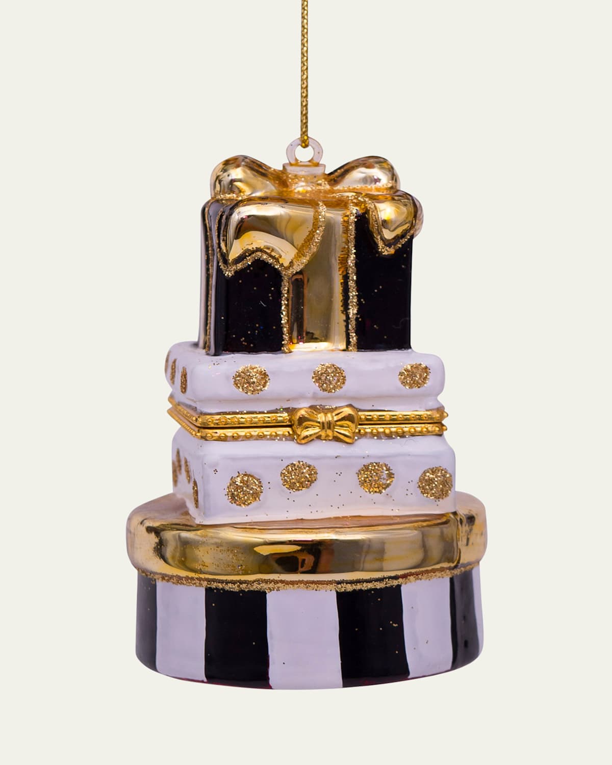 Black & White Gift Boxes Christmas Ornament