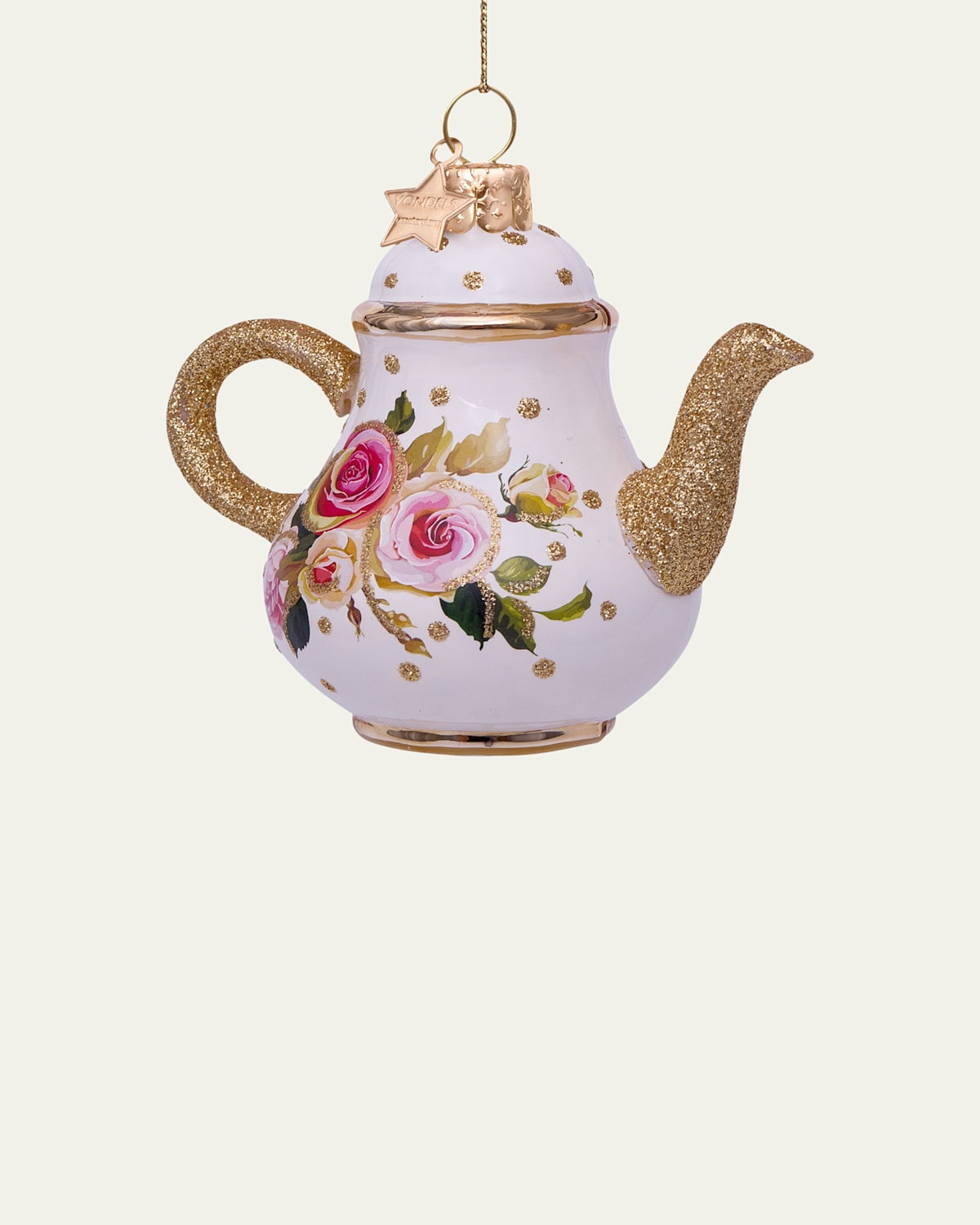 Flower Print Teapot Christmas Ornament