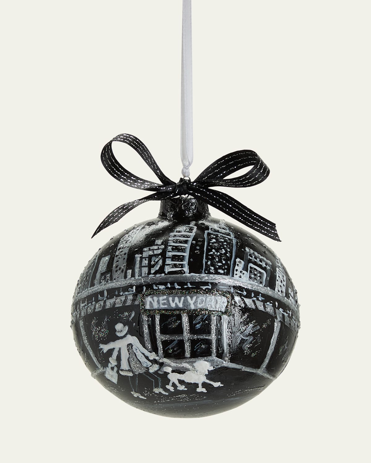 Shopper with Fancy Dog Christmas Ornament