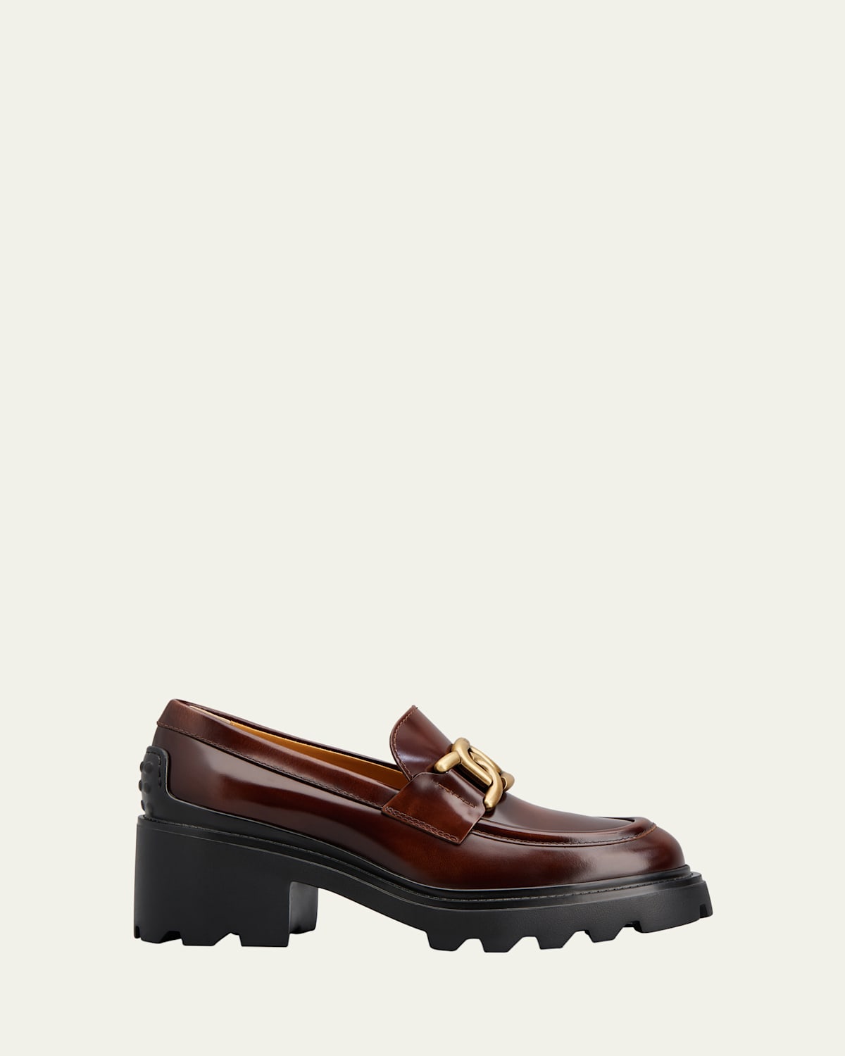Tod's Leather Chain Casual Loafers
