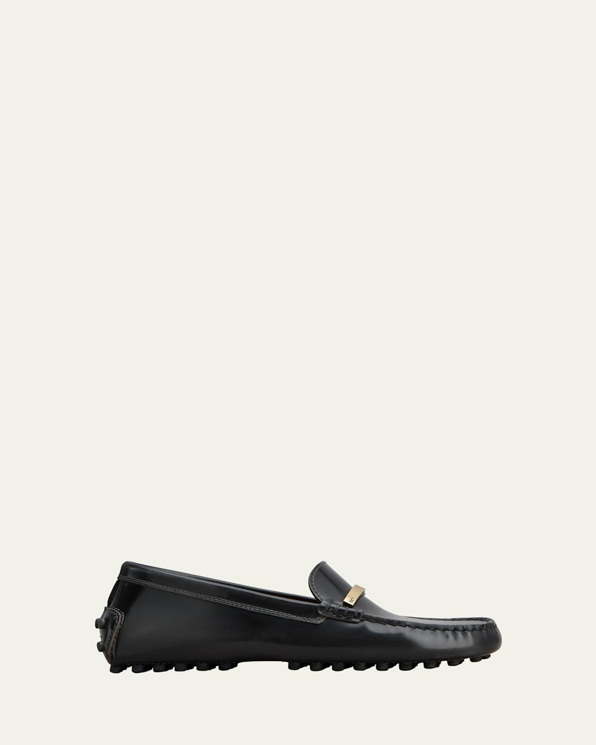 Tod's Gommino Leather Bar Driver Loafers In Grafite