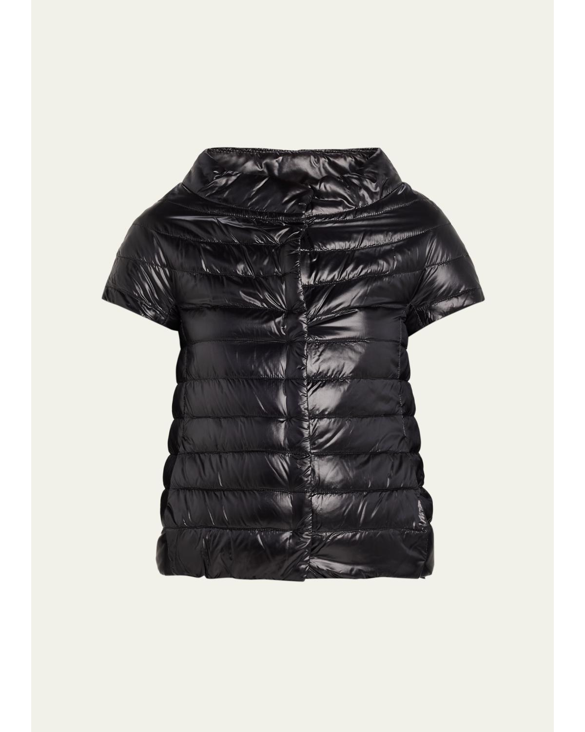 Emilia Water-Resistant Ultralight Nylon Puffer Cape