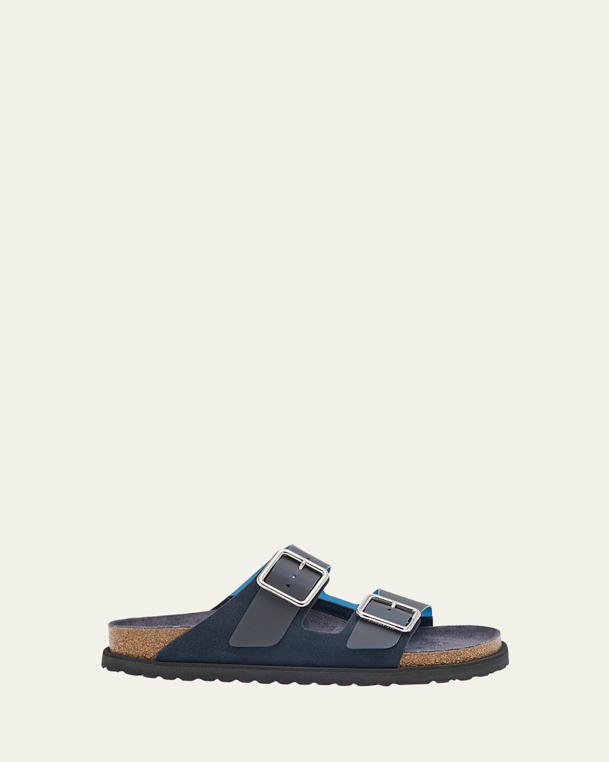 Arizona Suede PVC Dual-Buckle Slide Sandals