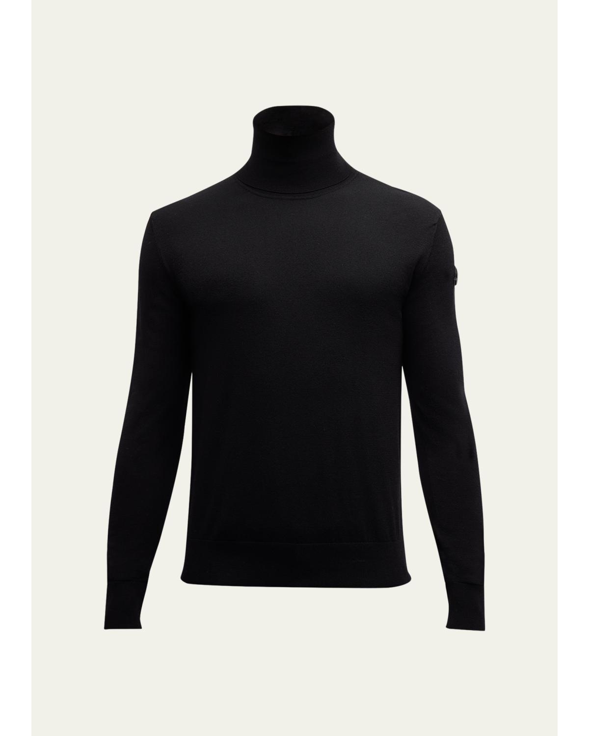Men'S Solid Wool Turtleneck Sweater
