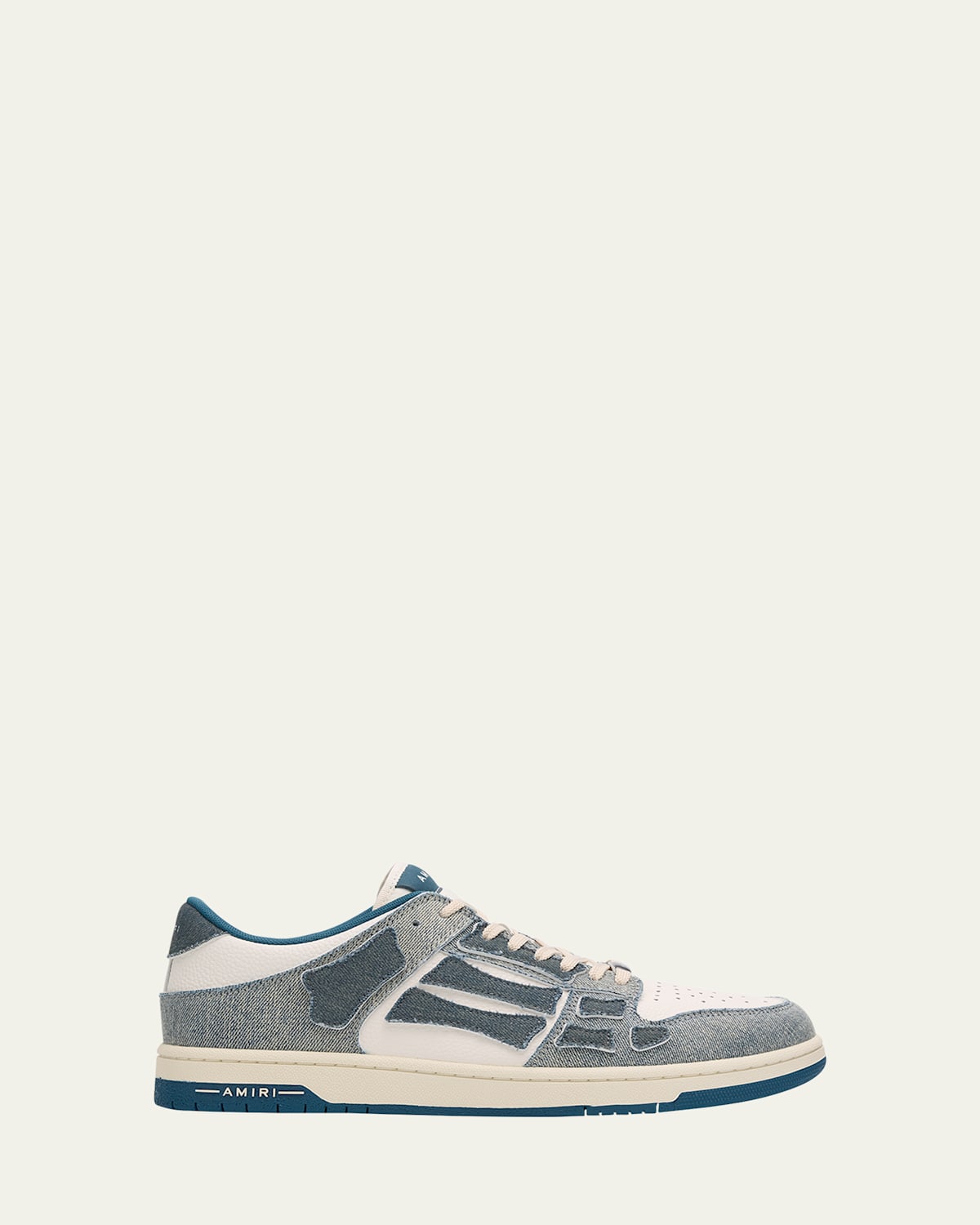 Shop Amiri Men's Skel Denim Low-top Sneakers In Slate Blue