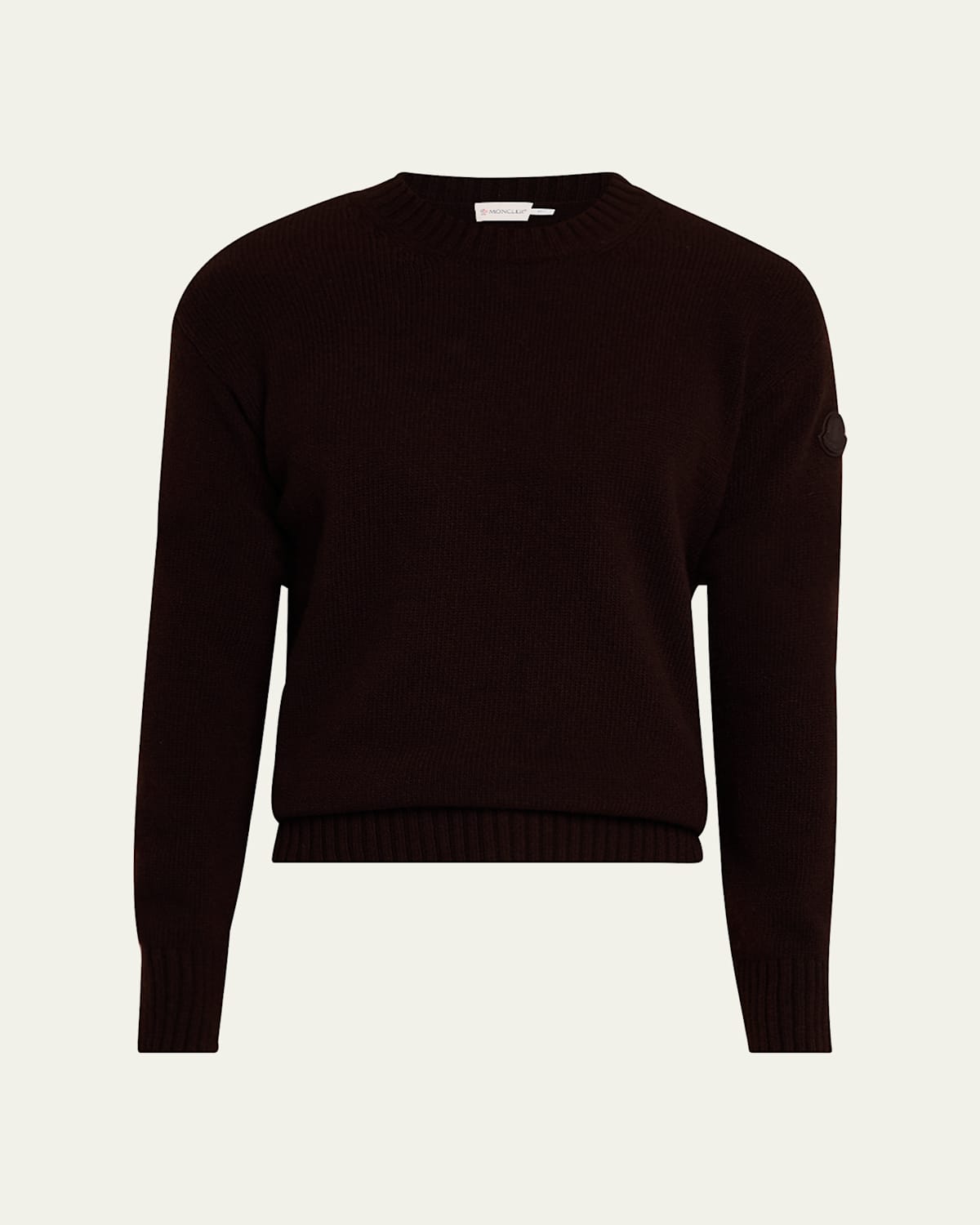 Shop Moncler Men's Wool-cashmere Sweater In Taupe