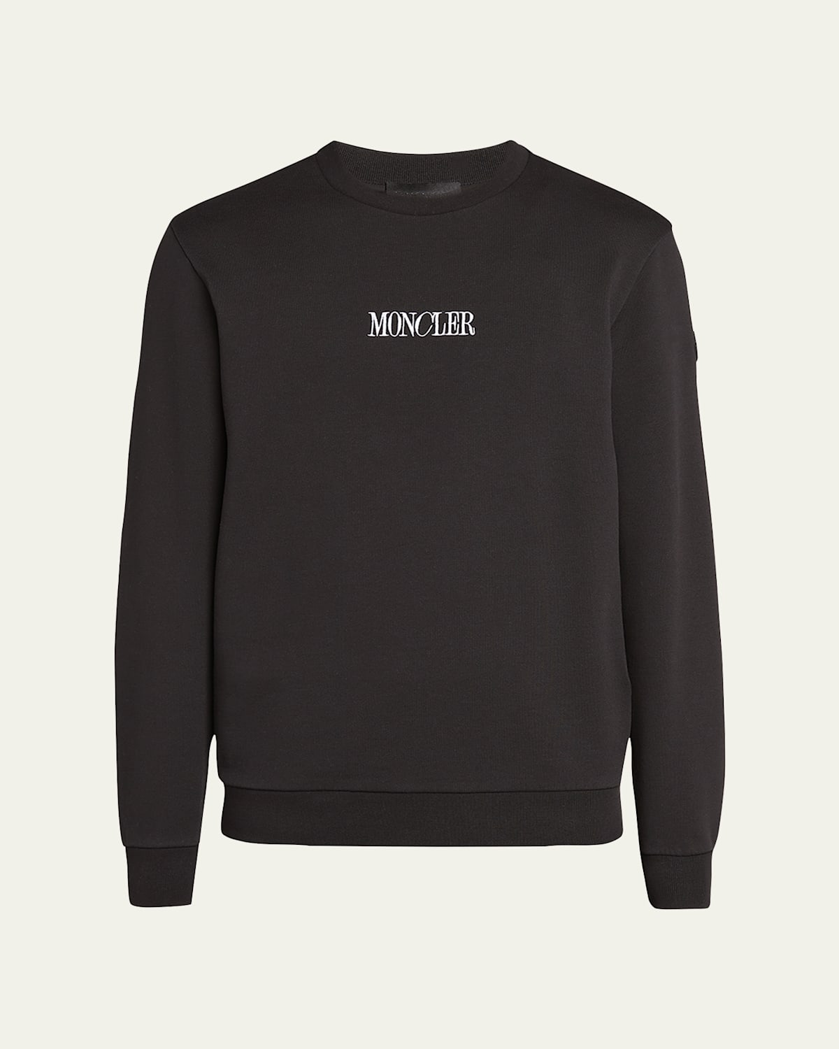 Moncler Men's Small Logo Crewneck Sweatshirt In Black