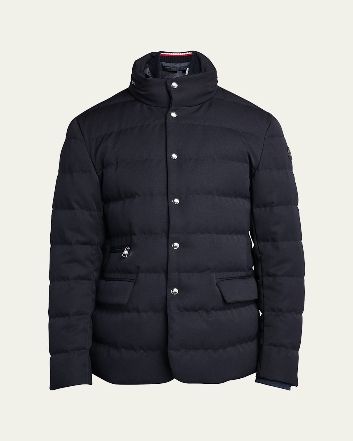 Shop Moncler Men's Bess Down Blazer Jacket In Navy