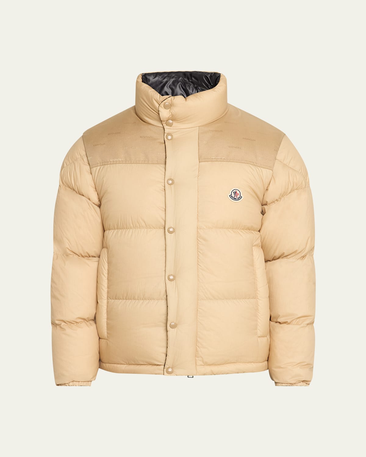 Moncler Reversible Convertible Canvas-trimmed Quilted Shell Down Jacket In Khaki