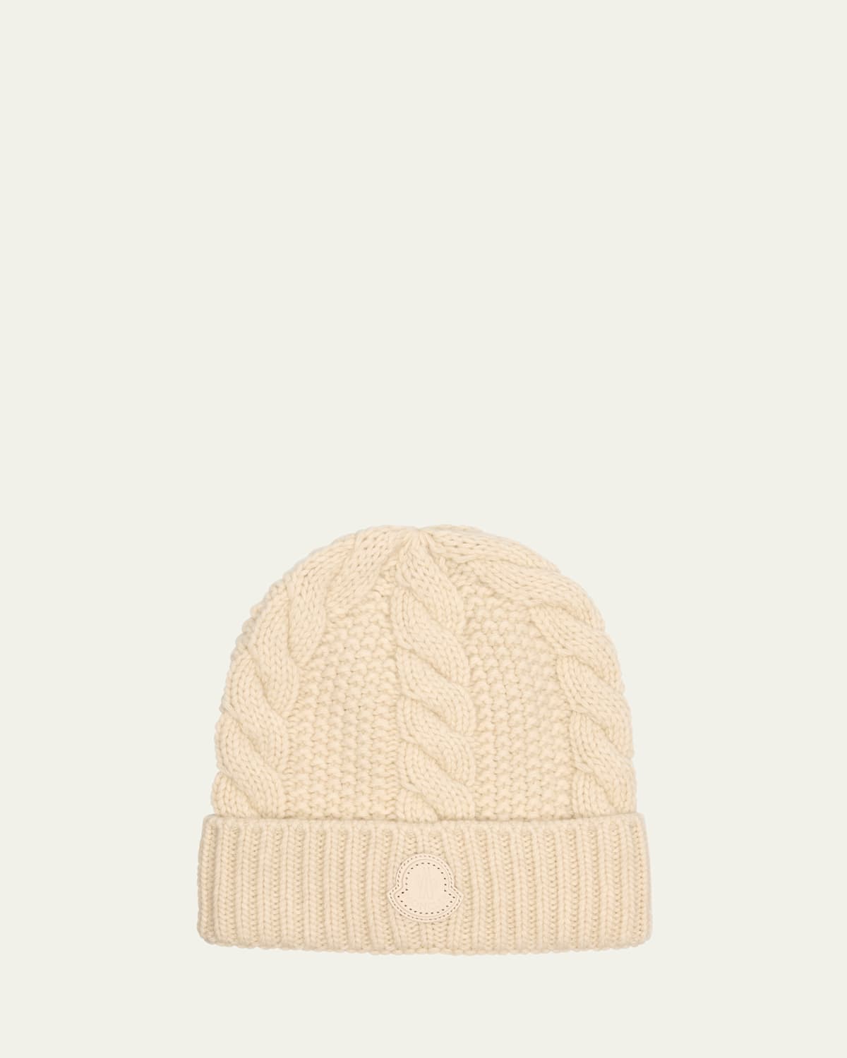 Moncler Men's Chunky Wool-cashmere Beanie In Stone