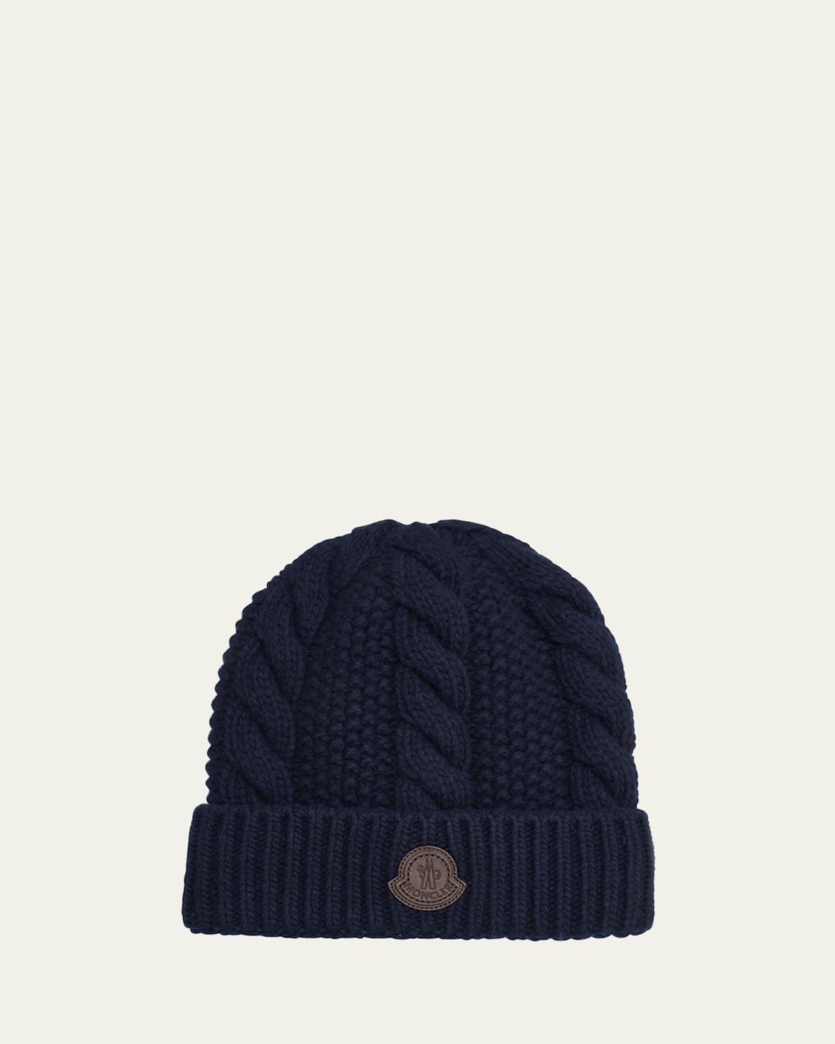 Moncler Wool Beanie In Dark Blue