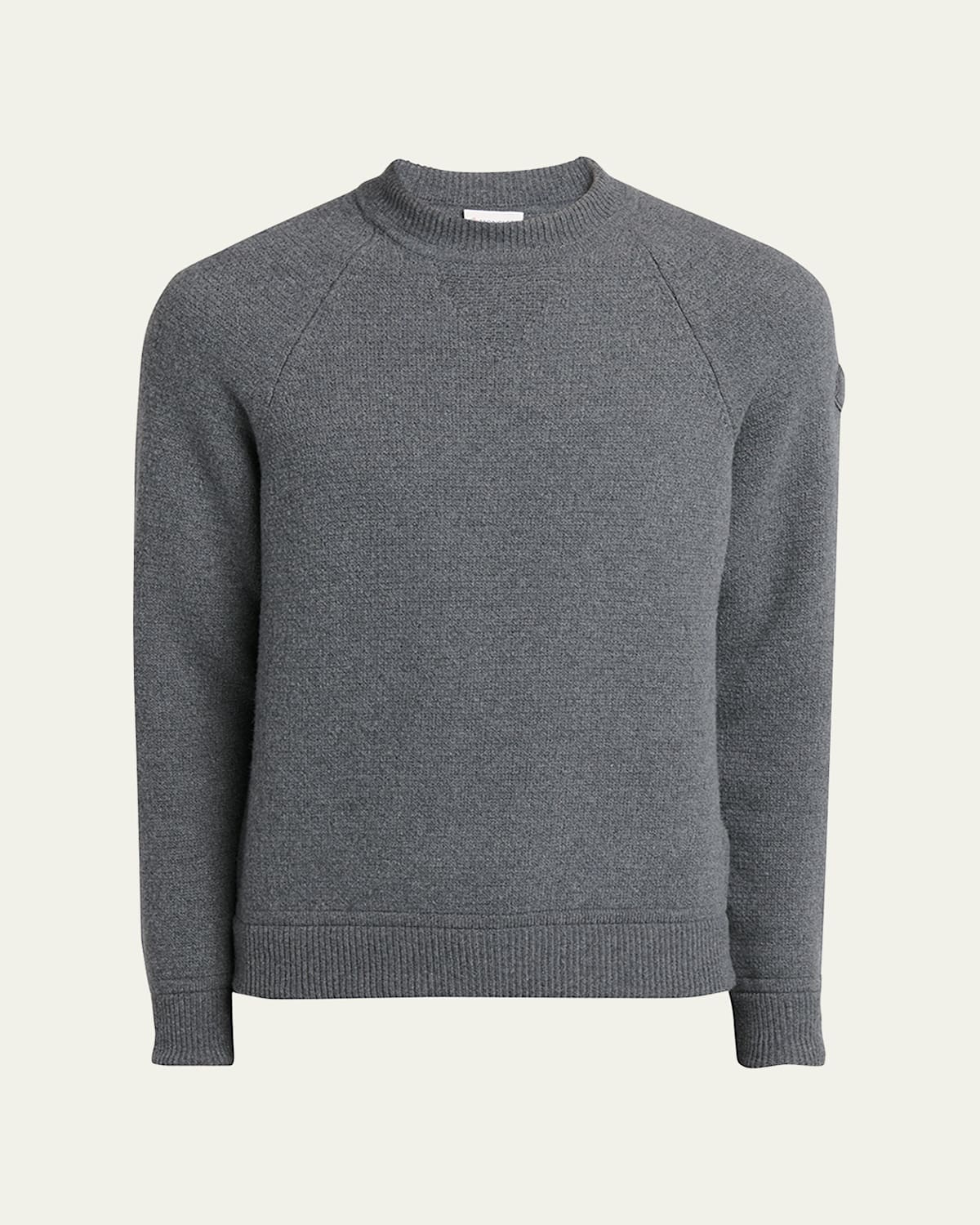 Shop Moncler Men's Cashmere-wool Raglan Sweater In Dark Grey