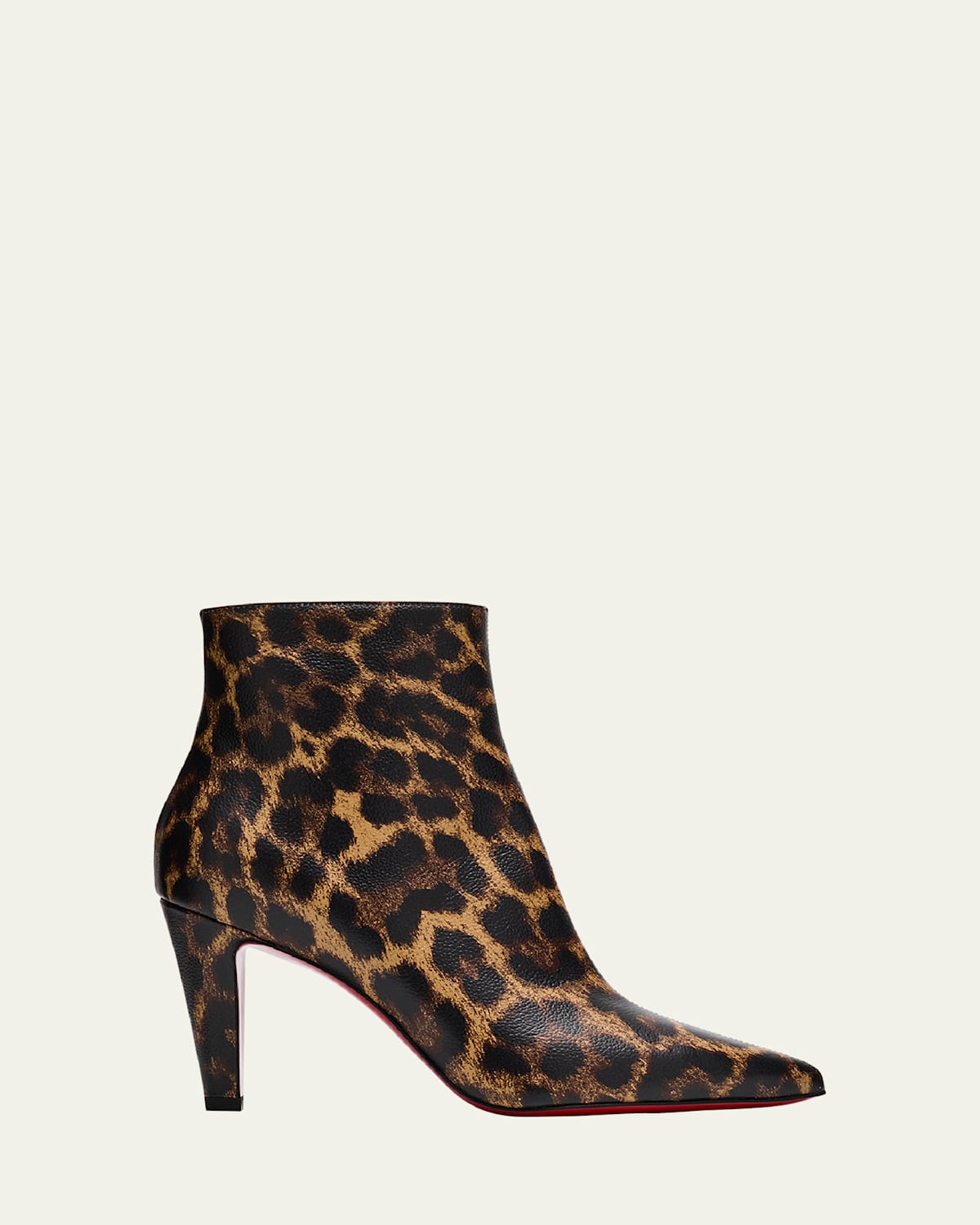 Christian Louboutin Vibella Red-sole Leopard-print Leather Booties In Leopard Multi