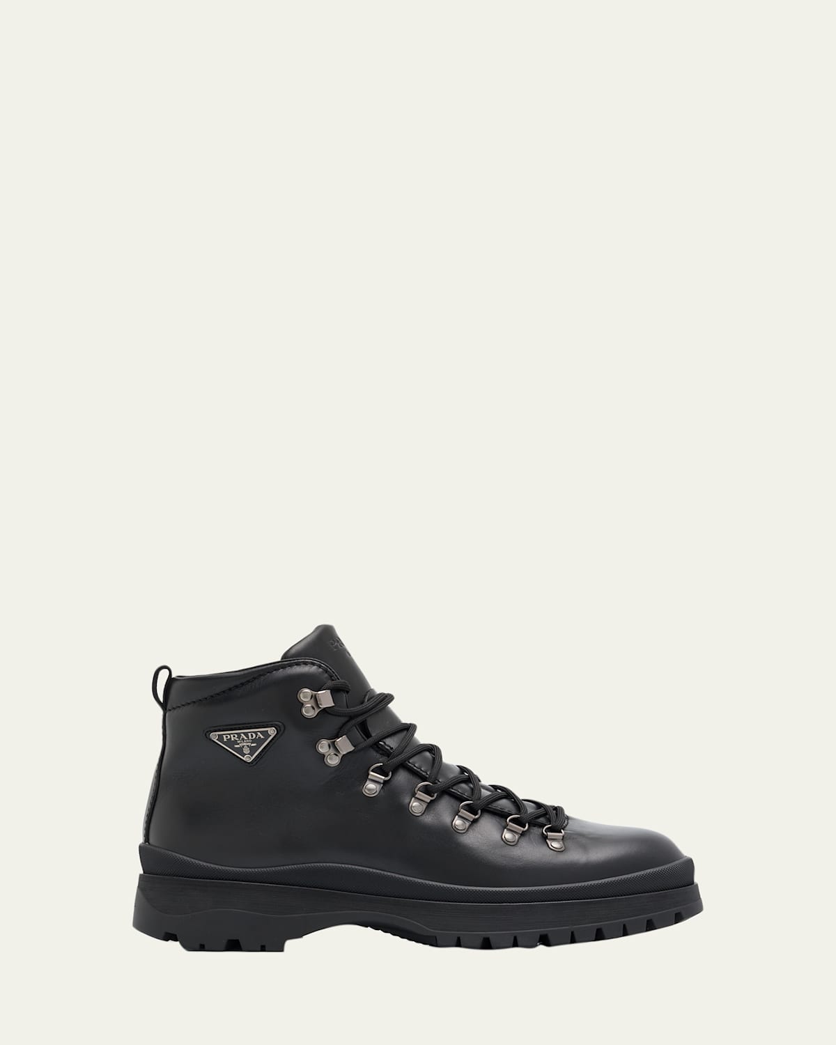 Prada Logo Leather Ankle Boots Boots And Ankle Boots Black In Black