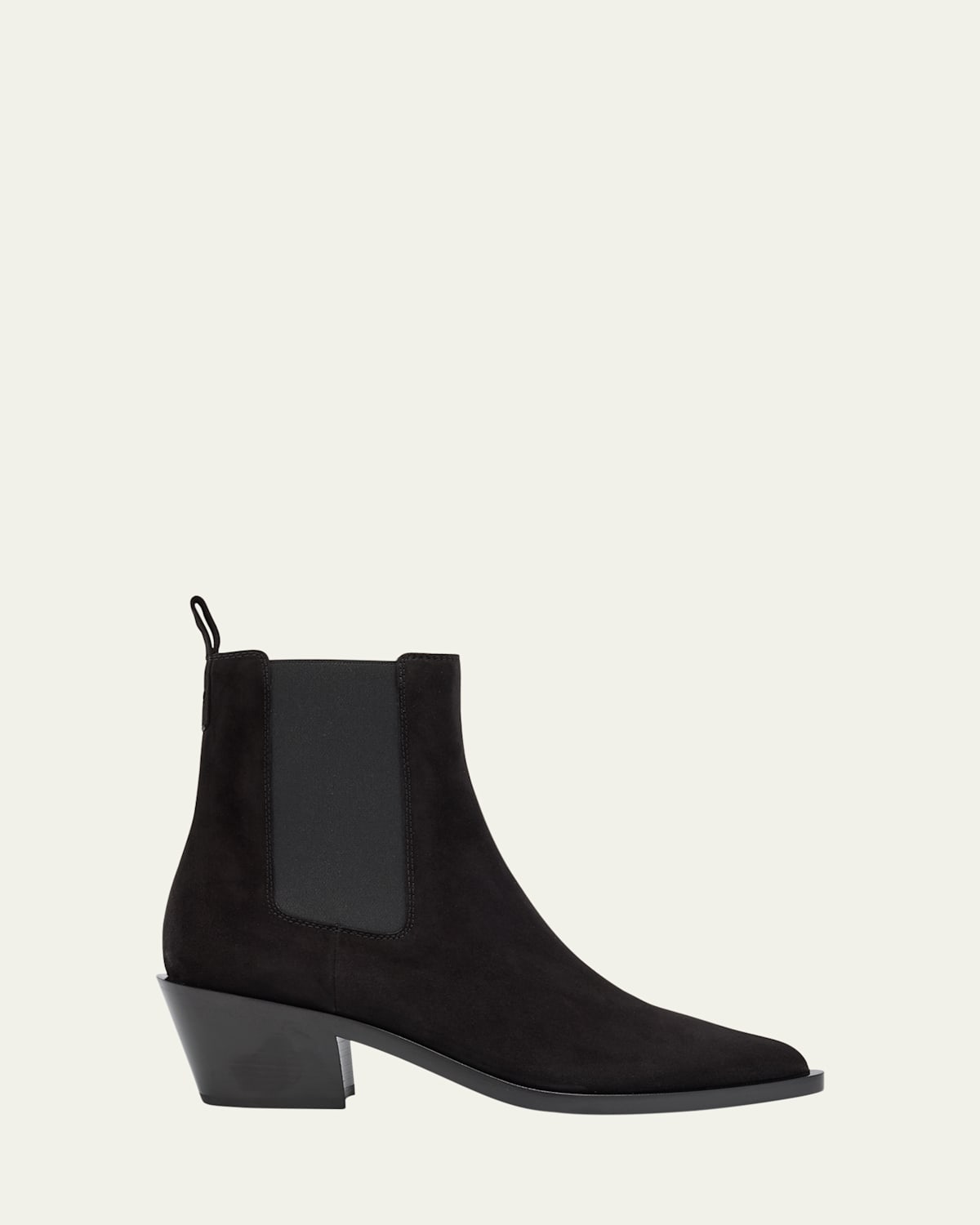 Gianvito Rossi Wylie Suede Western Chelsea Booties In Nero