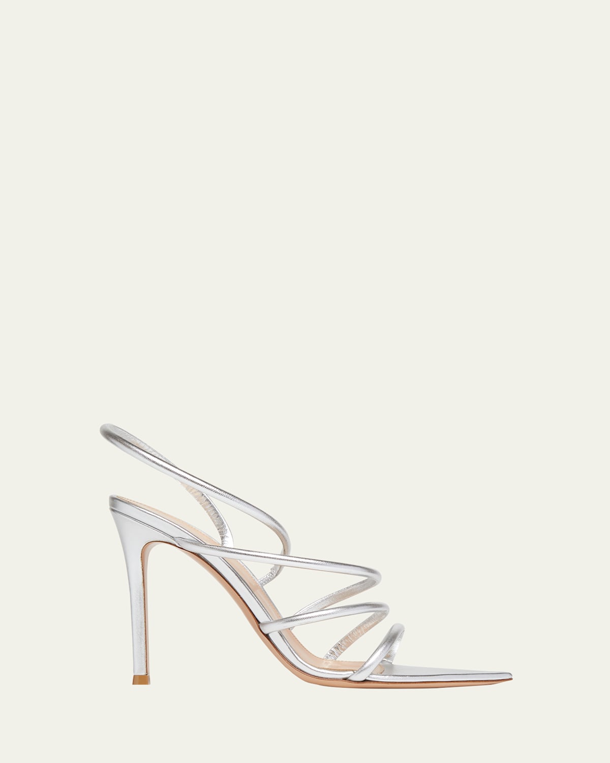 Gianvito Rossi Ettie 105 Stiletto Heel In Silk Silver In Metallic