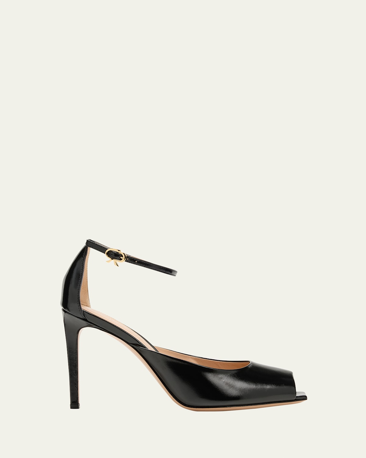 GIANVITO ROSSI LEATHER PEEP-TOE ANKLE-STRAP SANDALS 